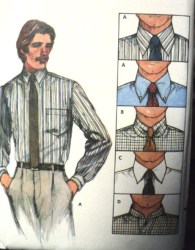 4004 MR.LOOSE YOKE SHAPED LS SHIRT,4 COLLARS PATTERN 16'',15 1/2''